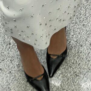 Zara leather heeled mules